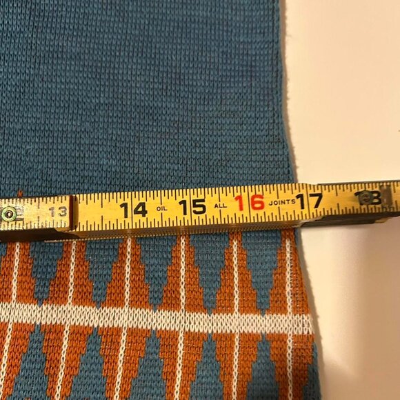 Retro 70s Blue and Orange Sweater Vest Knitwear Vintage Pullover Golf Vest - Picture 7 of 7